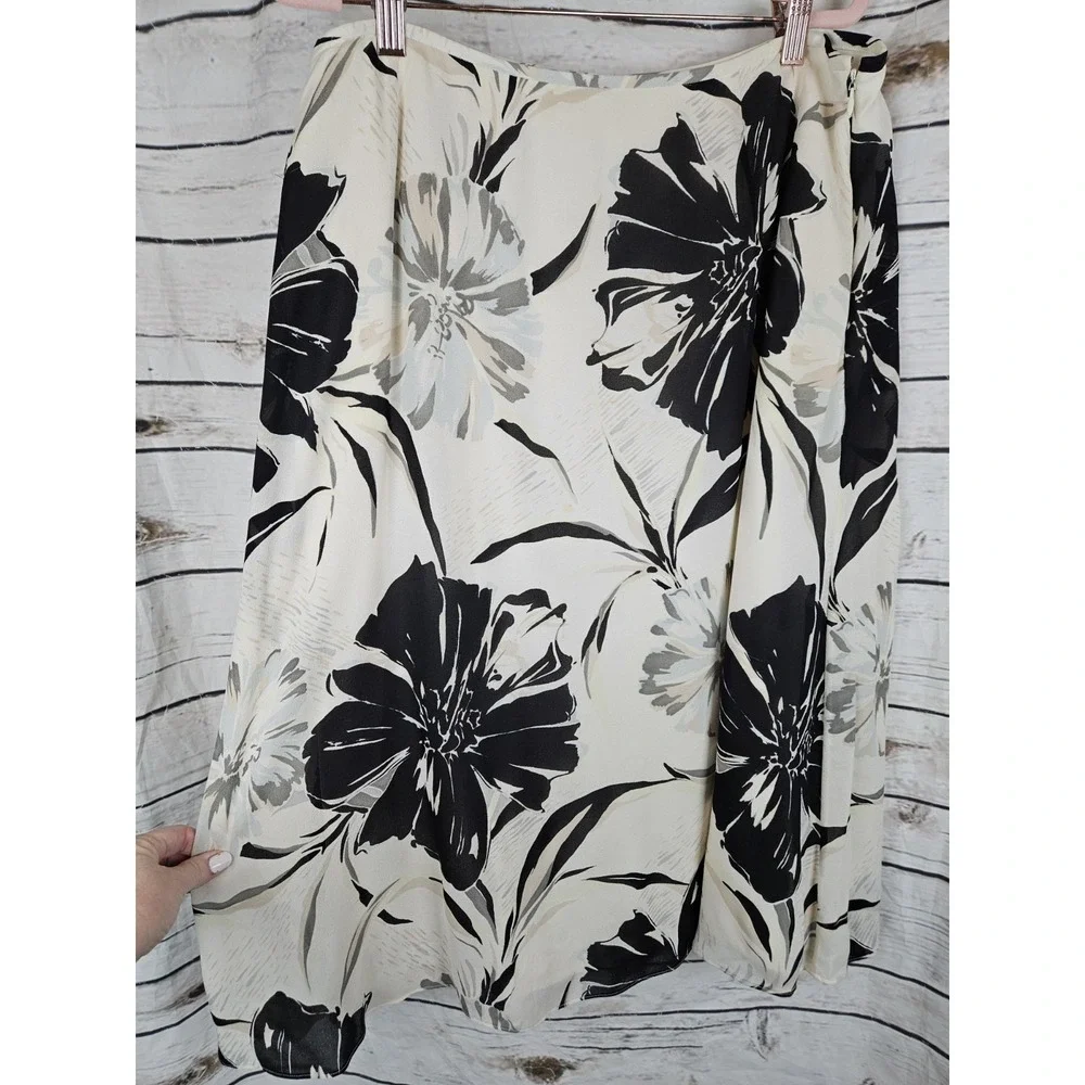 Talbots Vintage 100% Silk Skirt 16 A-Line Fairy Grunge 90's Y2K Womens Midi